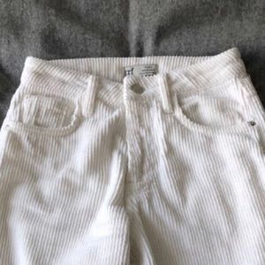 Corduroy ivory straight leg pants